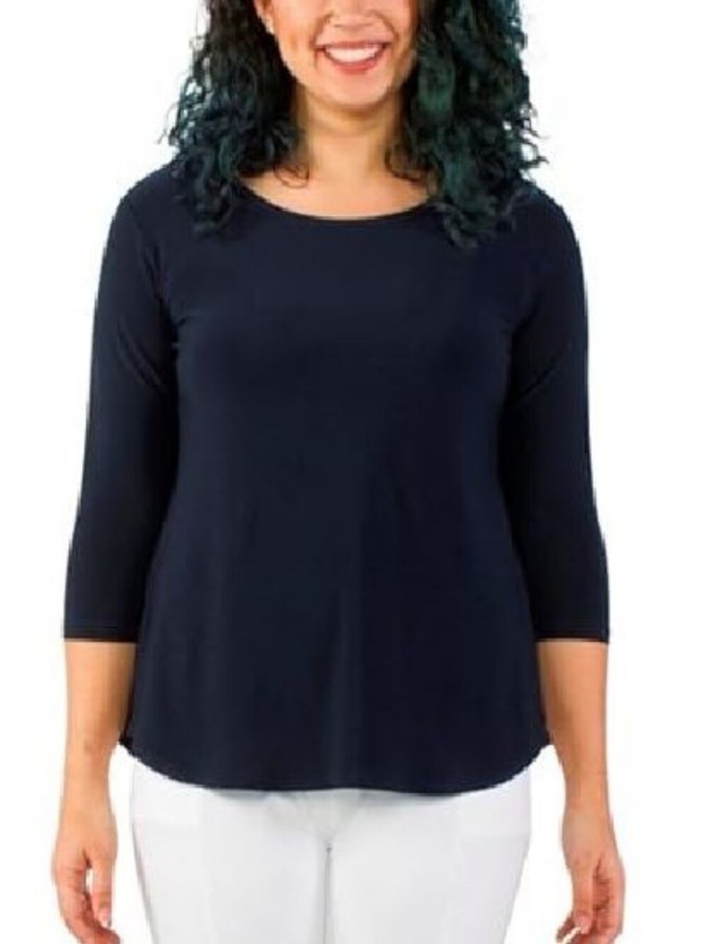 Sympli   Go To Classic T Relax 3/4 Sleeve, Navy  Women Sizes  NWT